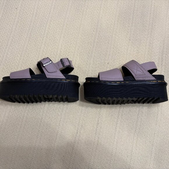 Dr. Martens Women's Voss Quad Pisa Leather Platform Sandals Taupe Size 6 - Picture 4 of 8